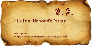 Mikita Honorátusz névjegykártya